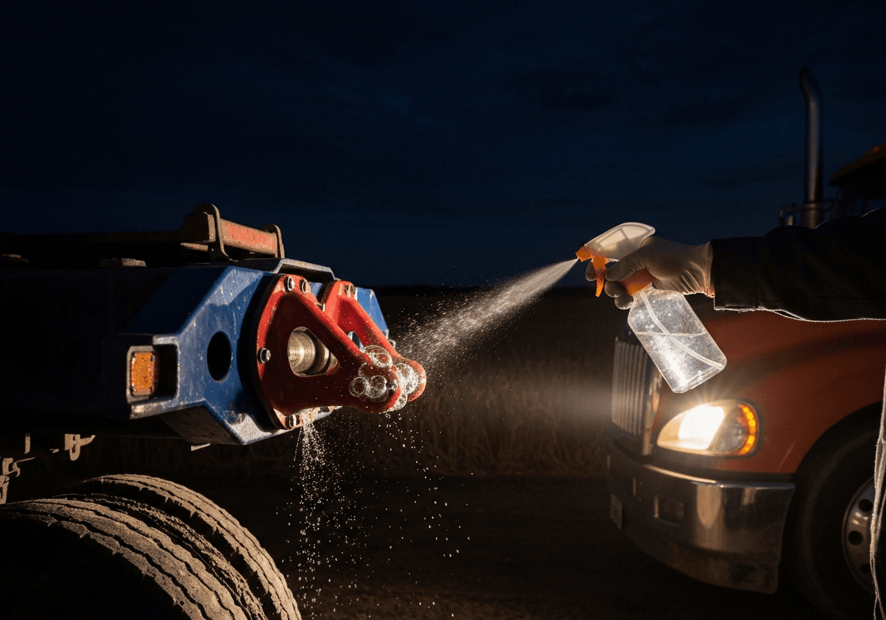 Trailer air leak repair on gladhand connectors during a night service call